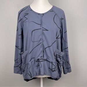 Snapdragon & Twig cotton modal spandex blend reverse seam high low top, medium.